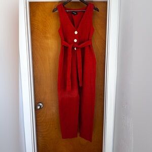 Clary and Peg Orange textured overalls
